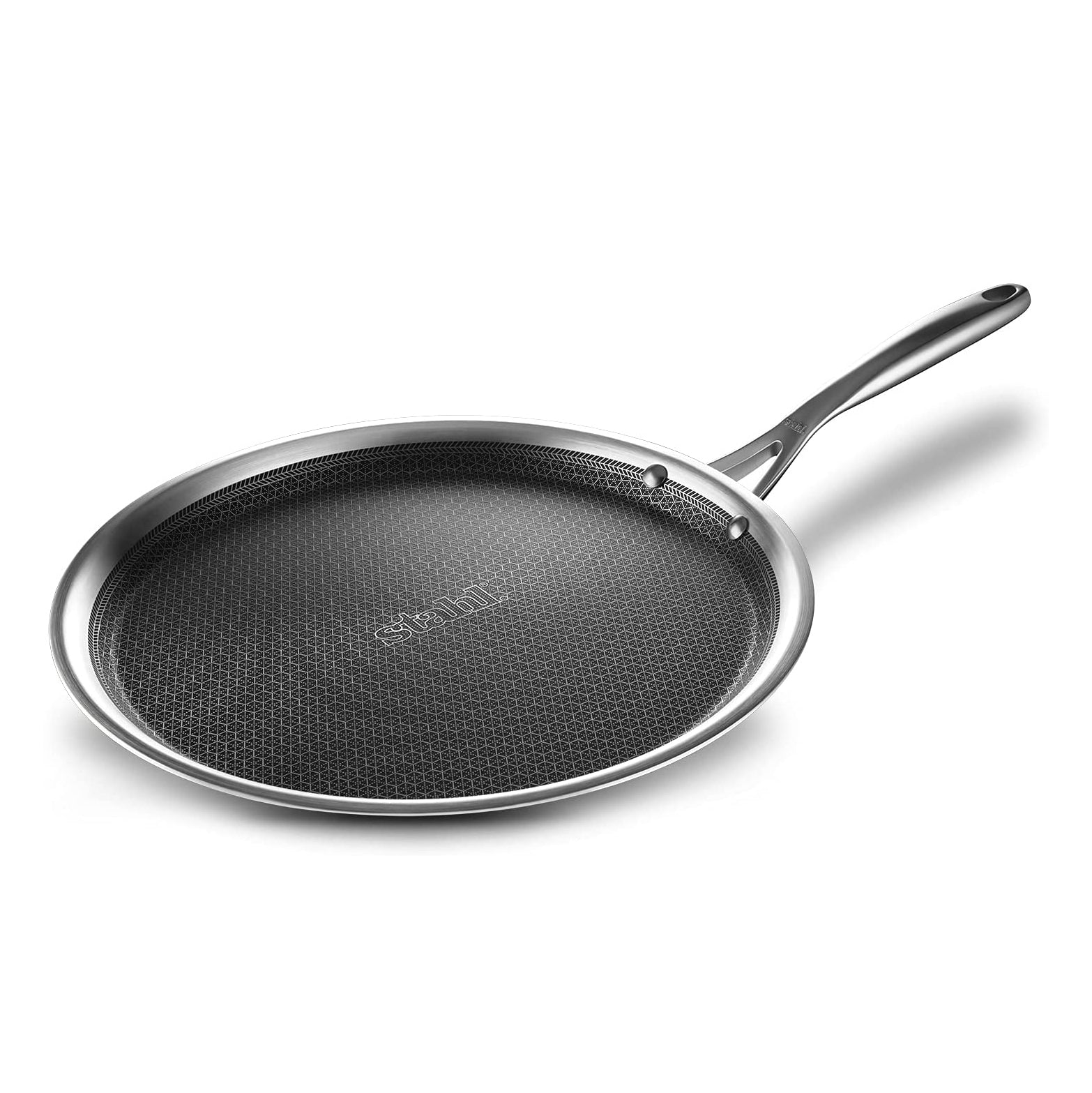 Stahl - Hybrid Tawa Non-Stick Triply Stainless Steel 30 Cm Silver - Ghar Sajawat