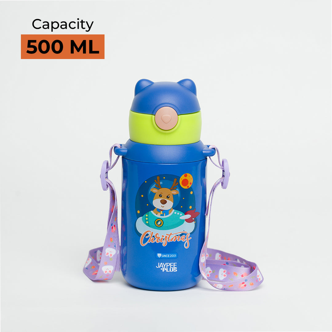 Jaypee Plus Swift 500ml Bottle  Blue | Stainless Steel, Leak-Proof, Vacuum Insulated Flask