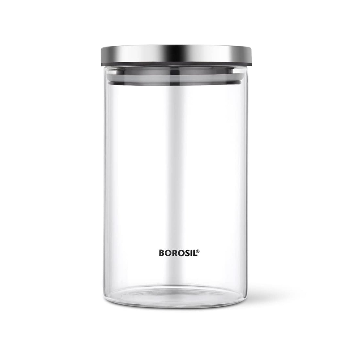 Borosil - Classic 100% Borosilicate Glass Storage Jar 1Pcs (900ML) Transparent - Ghar Sajawat