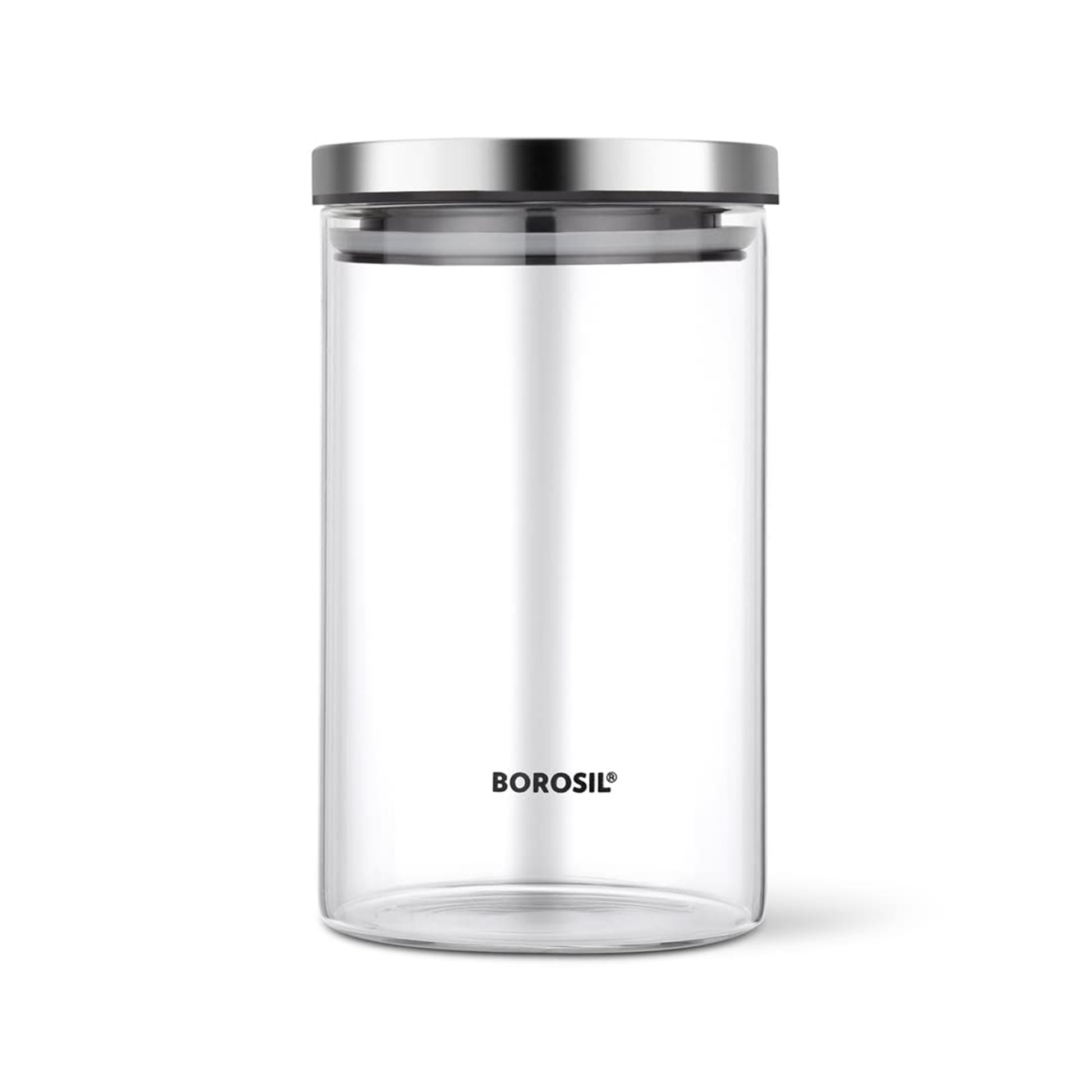 Borosil - Classic 100% Borosilicate Glass Storage Jar 1Pcs (900ML) Transparent - Ghar Sajawat