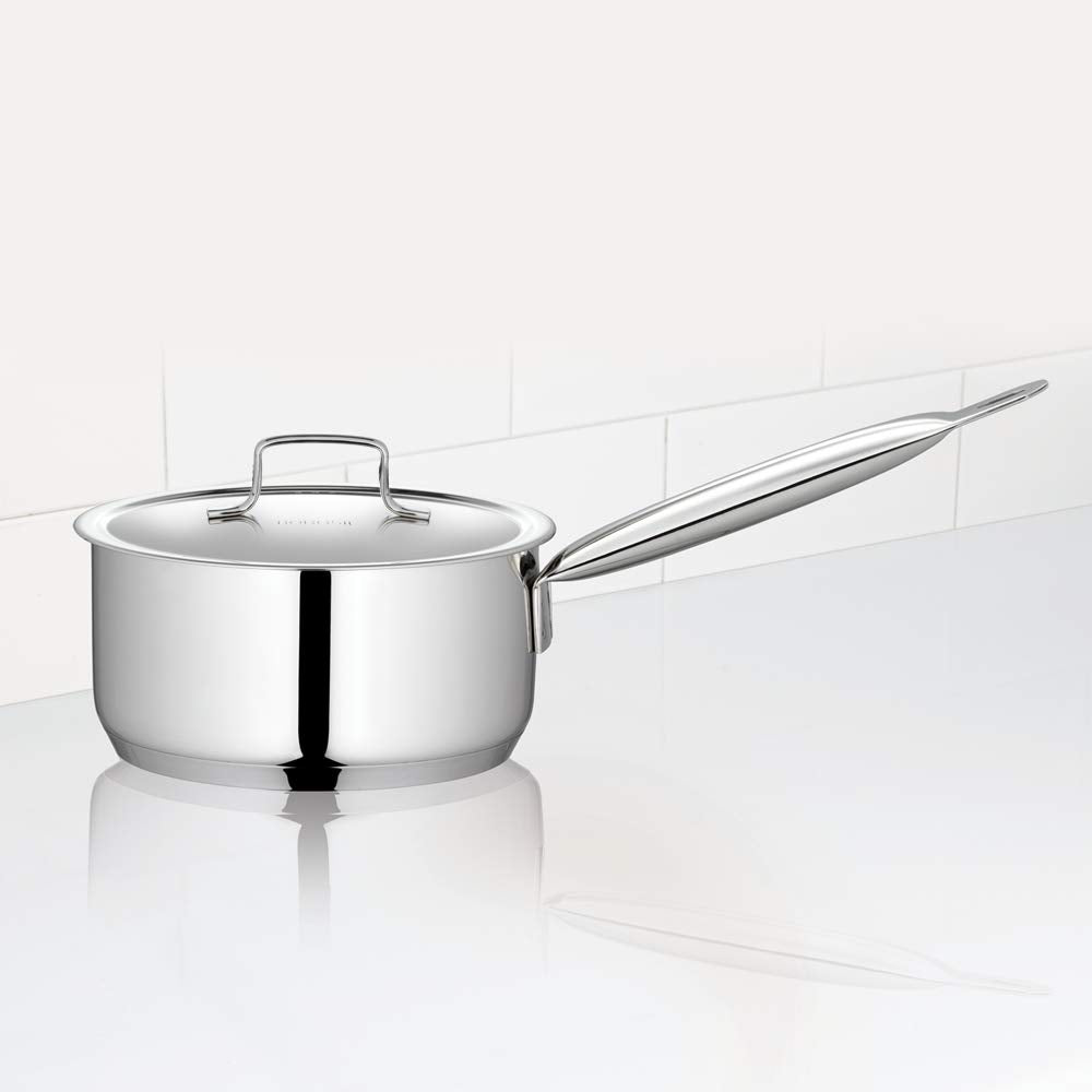 Borosil - Cookfresh Sauce Pan Bottom TriPly Stainless Steel 16 Cm - 1.6 Ltr Silver - Ghar Sajawat