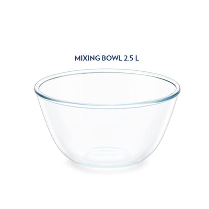 Borosil - Mixing Bowl Microwave Safe Borosilicate Glass 2.5 Ltr Transparent - Ghar Sajawat