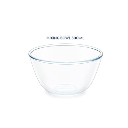 Borosil - Mixing Bowl Microwave Safe Borosilicate Glass 0.5 Ltr Transparent - Ghar Sajawat