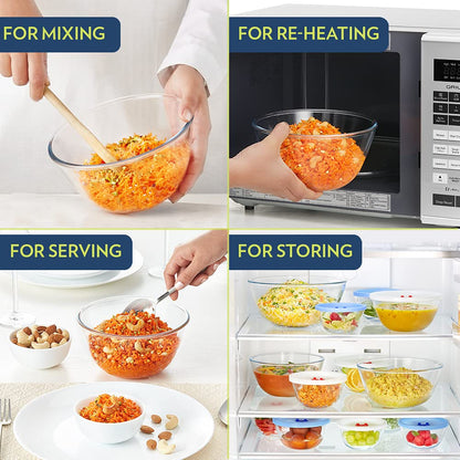Borosil - Mixing Bowl Microwave Safe Borosilicate Glass 0.5 Ltr Transparent - Ghar Sajawat