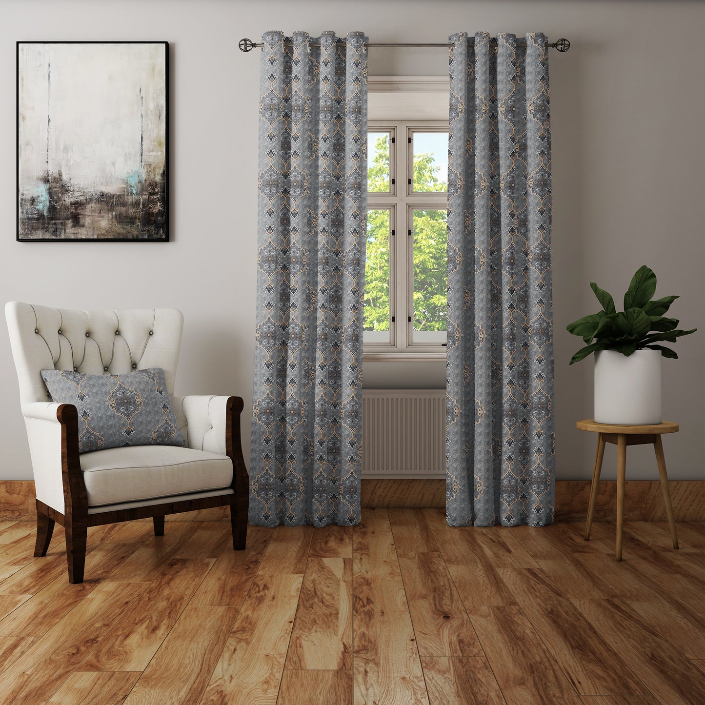 Curtain Street - 00053 Turbo Print Gray