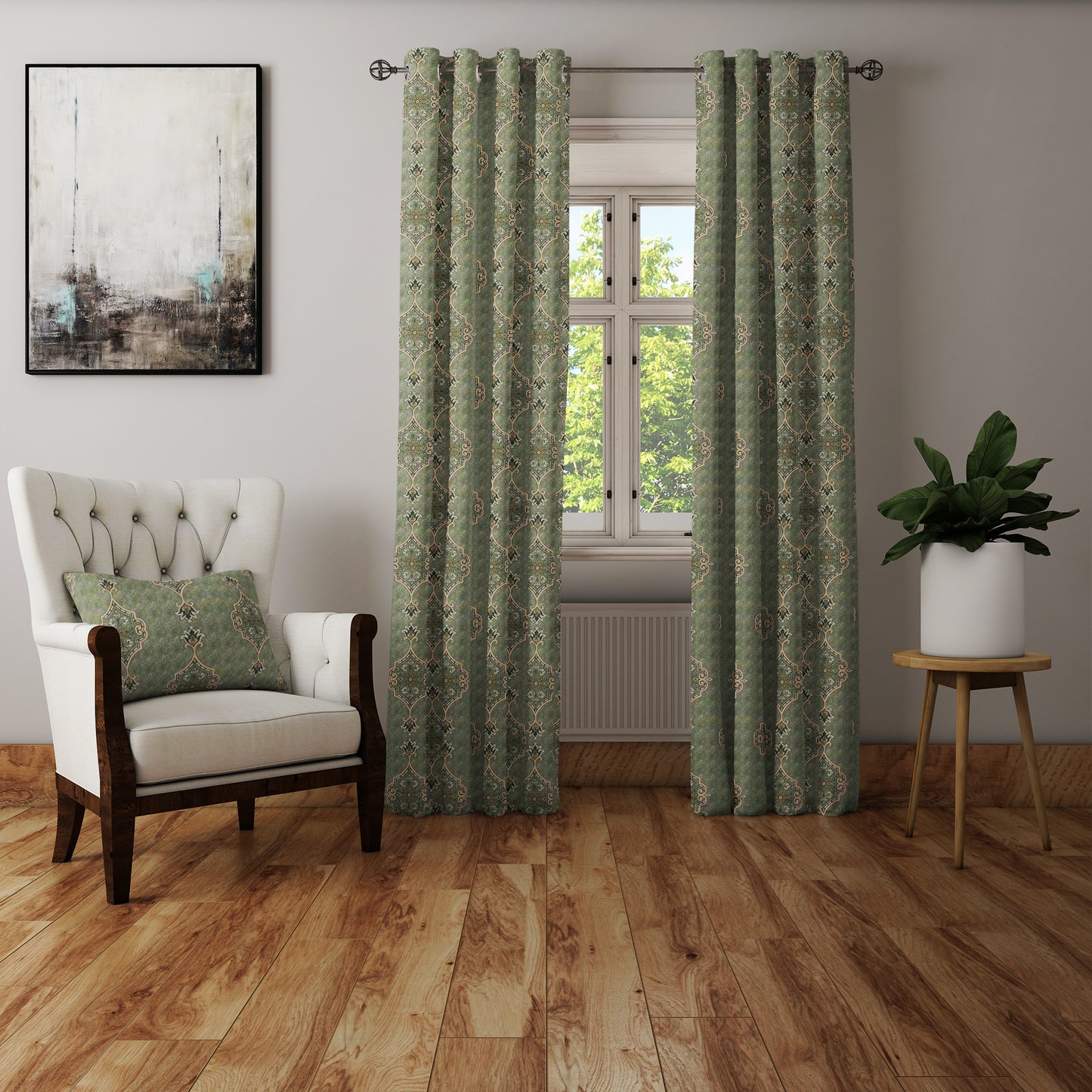 Curtain Street - 00053 Turbo Print Green