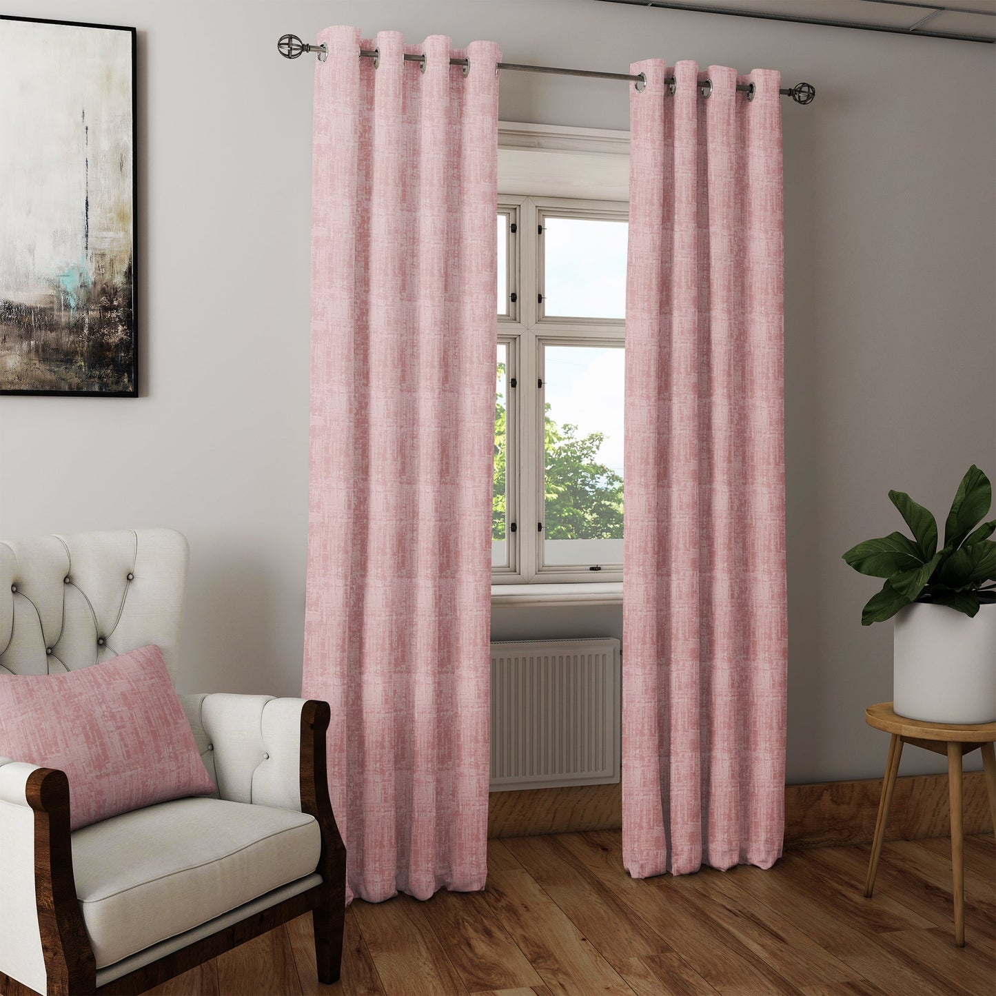 Curtain Street - Cameo Texture Curtain (00002-045) Pink