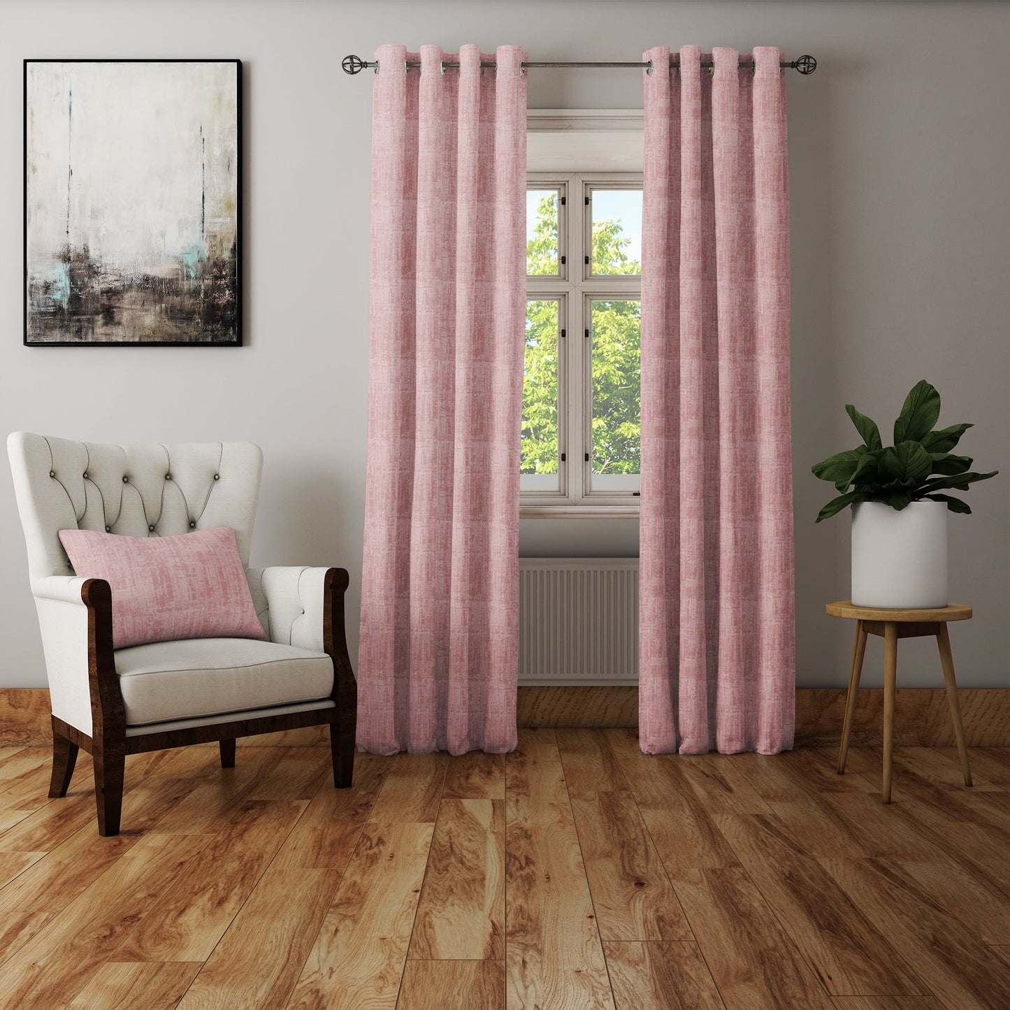 Curtain Street - Cameo Texture Curtain (00002-045) Pink