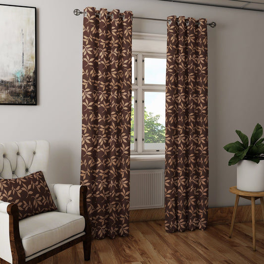 Curtain Street - Candy Leaf Curtain (05109-006) Brown