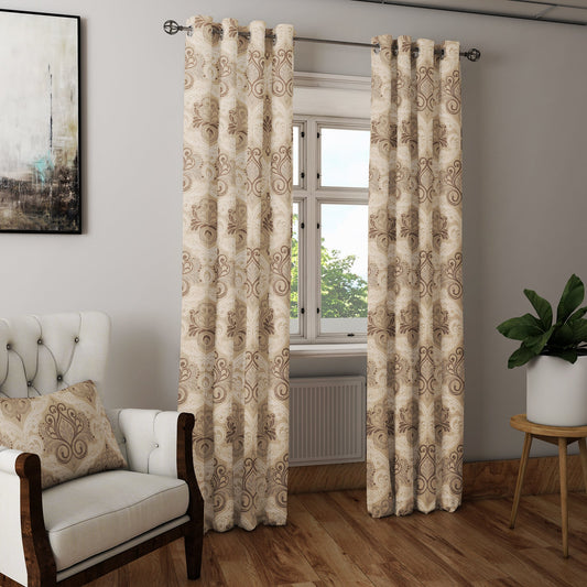 Curtain Street - Irish Medallion Curtain (75002-2) Beige