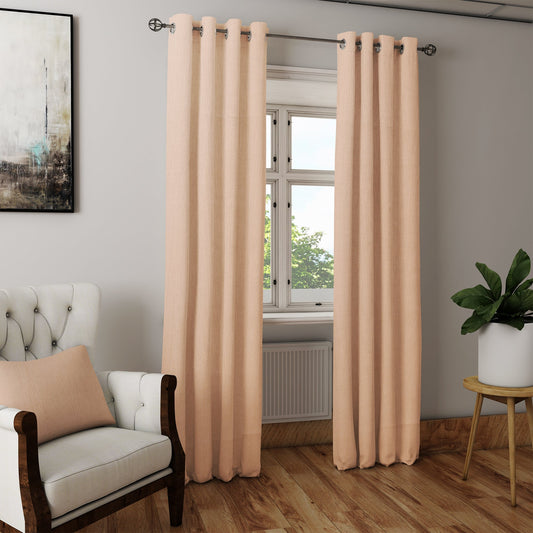 Curtain Street - Long Crush Simple Curtain (02) Light Cream