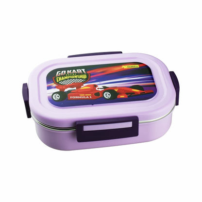 Dubblin - Twinkle Stainless Steel Lunch Box 1Pcs (1Pcs-750ML) Violet Go Kart Racing - Ghar Sajawat