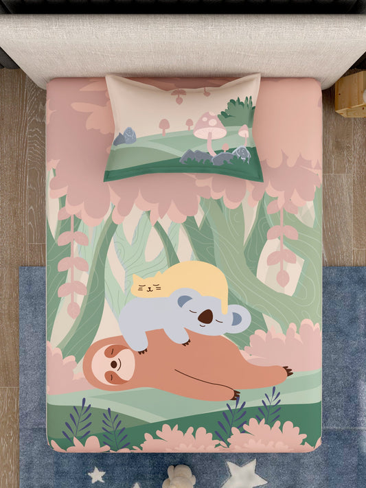 Kids 100% Cotton Single Bedsheet Set