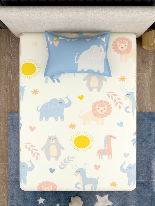 Kids 100% Cotton Single Bedsheet Set