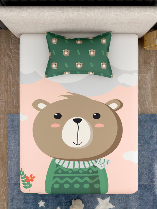 Kids 100% Cotton Single Bedsheet Set