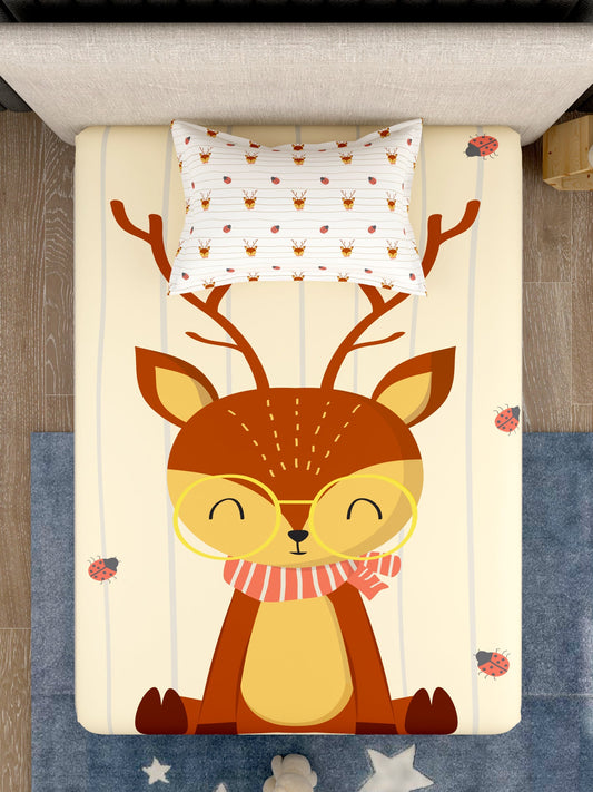 Kids 100% Cotton Single Bedsheet Set