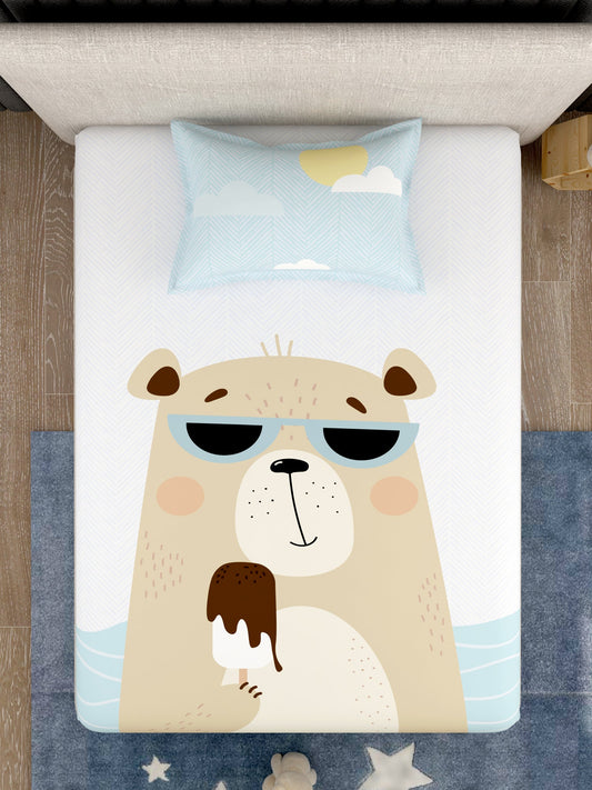 Kids 100% Cotton Single Bedsheet Set
