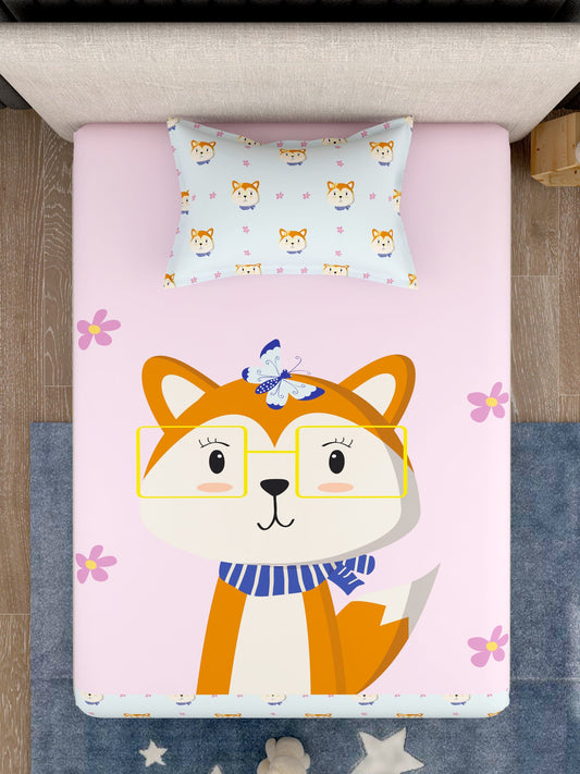 Kids 100% Cotton Single Bedsheet Set