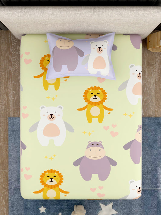 Kids 100% Cotton Single Bedsheet Set