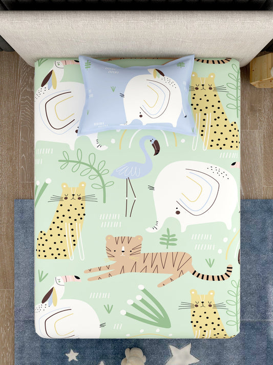 Kids 100% Cotton Single Bedsheet Set