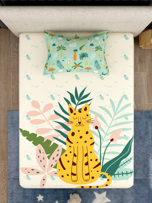 Kids 100% Cotton Single Bedsheet Set
