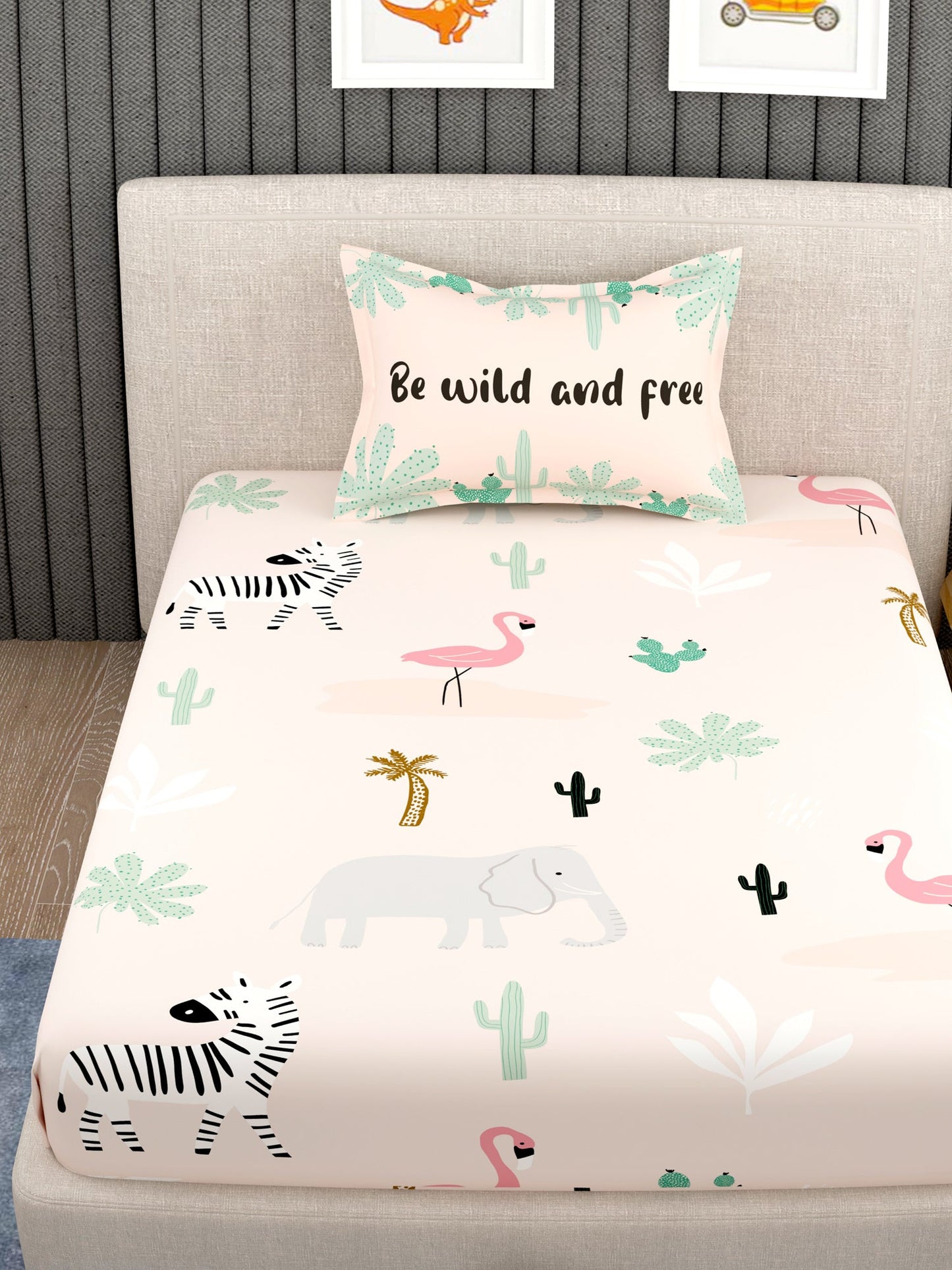 Kids 100% Cotton Single Bedsheet Set
