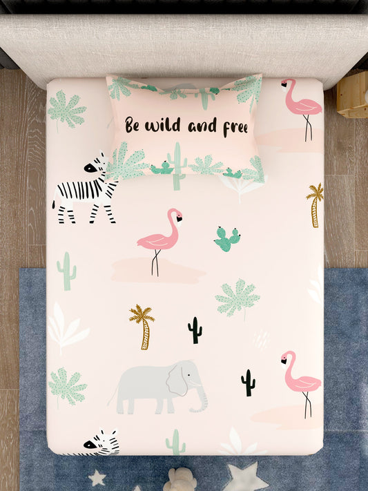 Kids 100% Cotton Single Bedsheet Set
