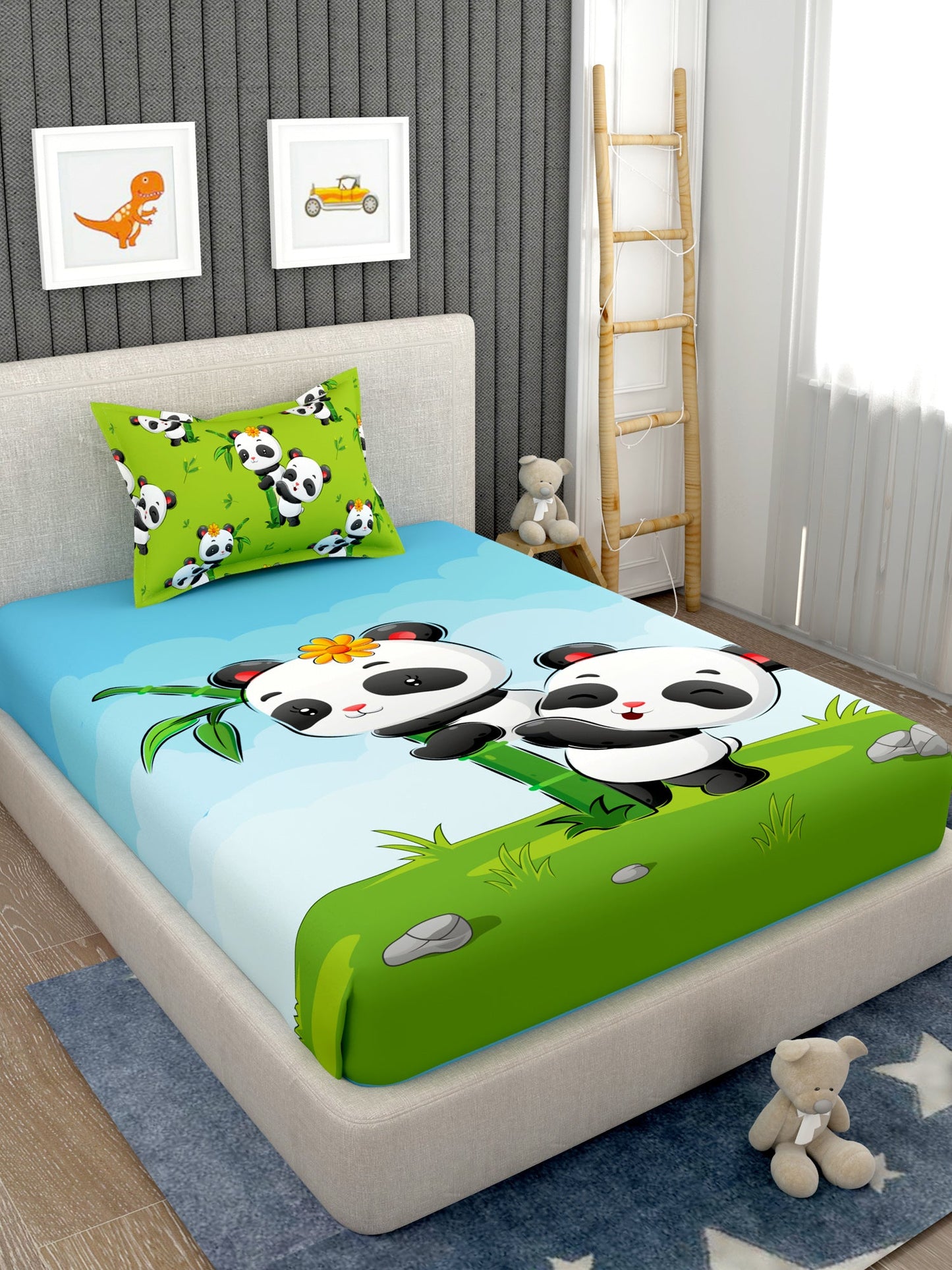 Kids 100% Cotton Single Bedsheet Set