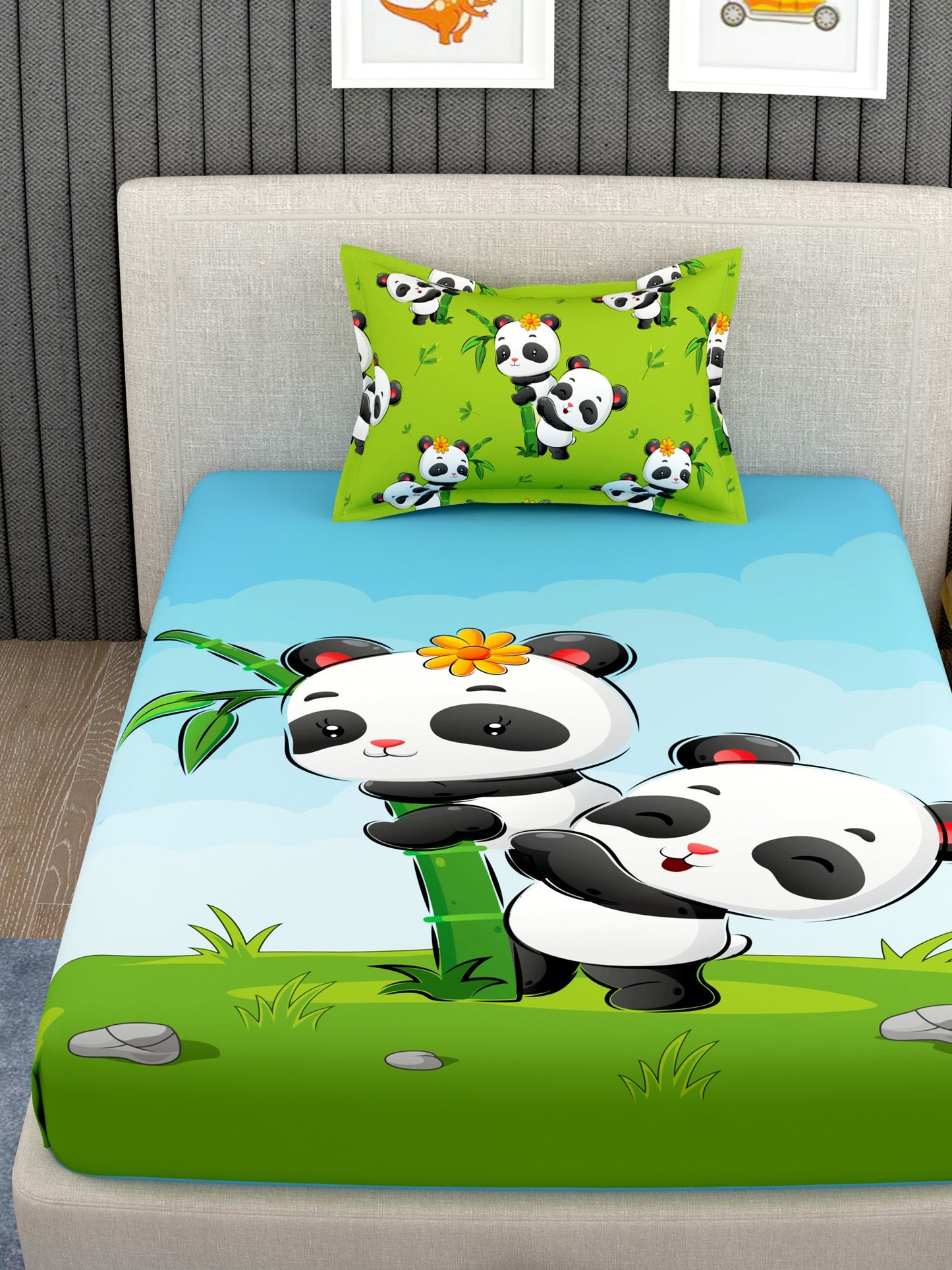 Kids 100% Cotton Single Bedsheet Set