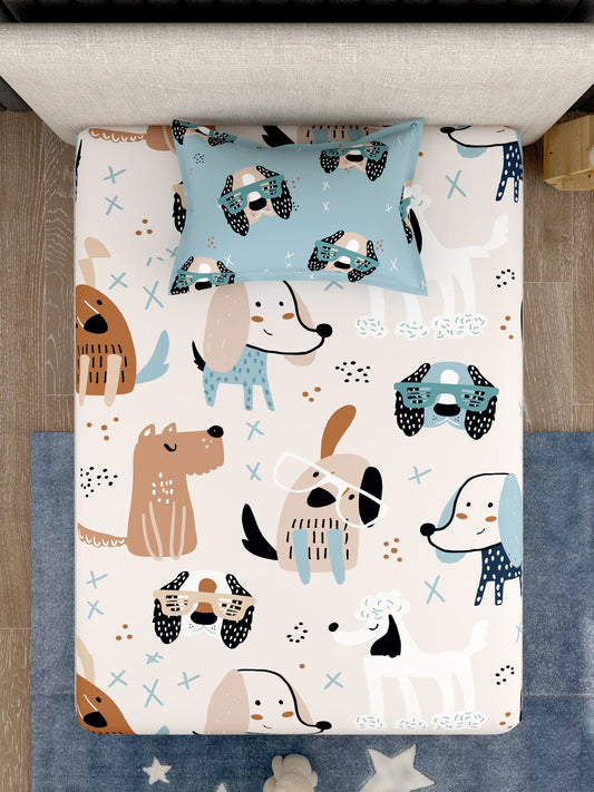 Kids 100% Cotton Single Bedsheet Set