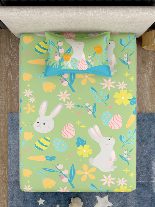 Kids 100% Cotton Single Bedsheet Set