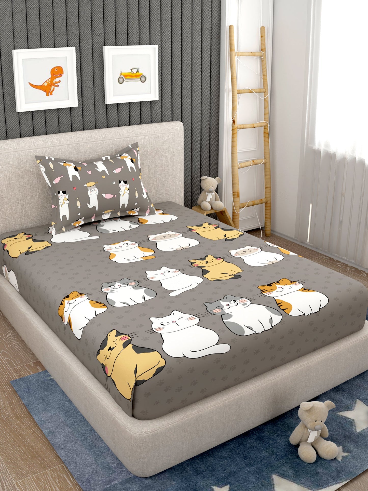 Kids 100% Cotton Single Bedsheet Set