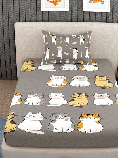 Kids 100% Cotton Single Bedsheet Set