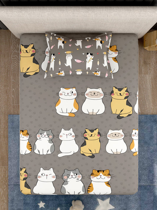 Kids 100% Cotton Single Bedsheet Set