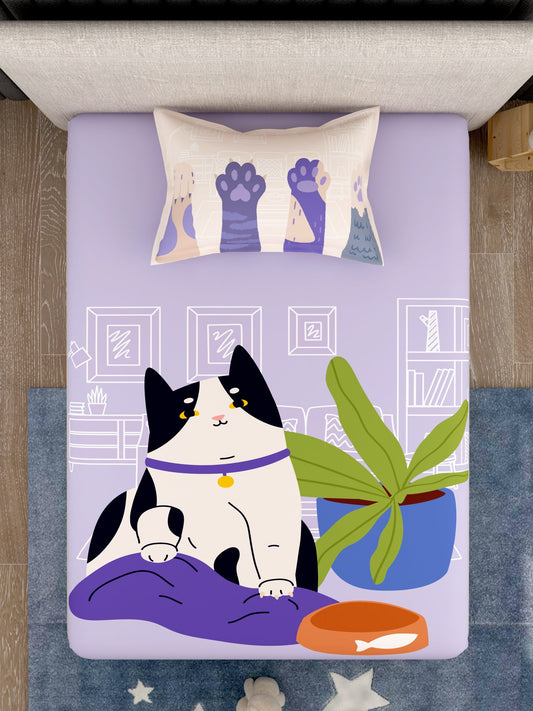 Kids 100% Cotton Single Bedsheet Set