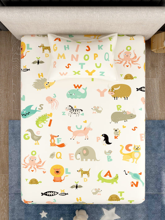 Kids 100% Cotton Single Bedsheet Set