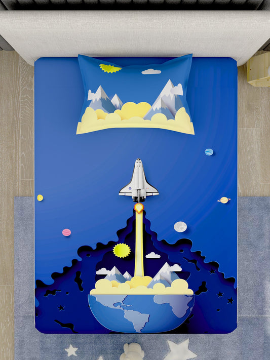Kids 100% Cotton Single Bedsheet Set