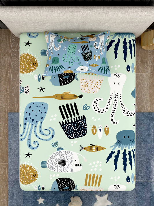 Kids 100% Cotton Single Bedsheet Set