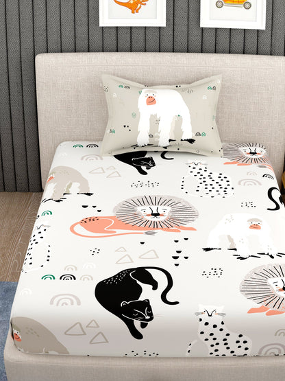 Kids 100% Cotton Single Bedsheet Set