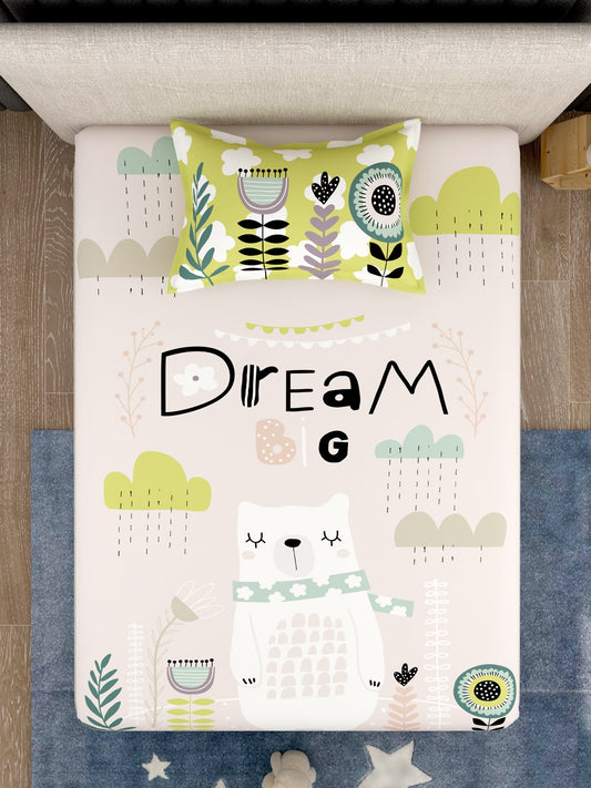 Kids 100% Cotton Single Bedsheet Set