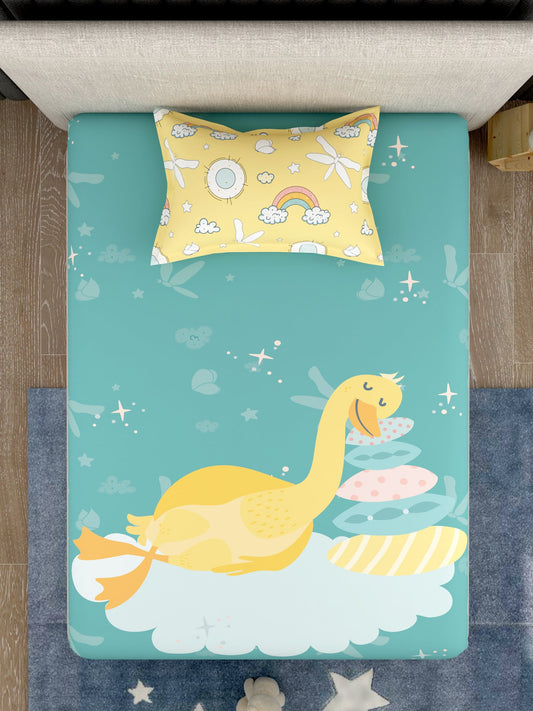 Kids 100% Cotton Single Bedsheet Set