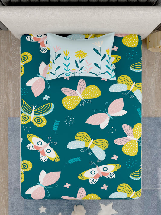 Kids 100% Cotton Single Bedsheet Set