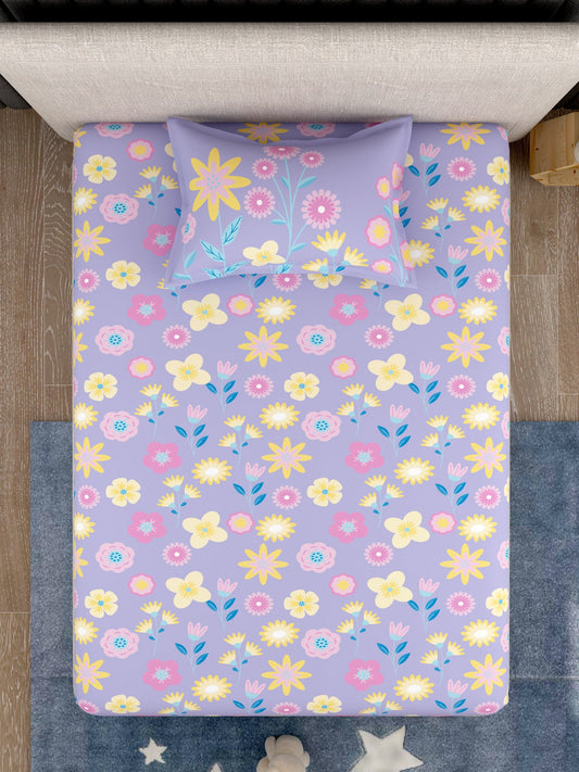 Kids 100% Cotton Single Bedsheet Set