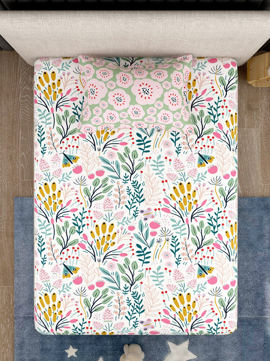 Kids 100% Cotton Single Bedsheet Set