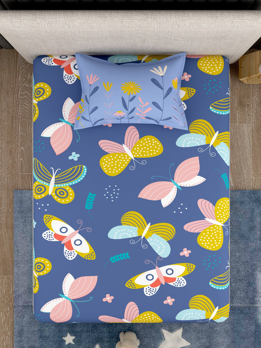 Kids 100% Cotton Single Bedsheet Set