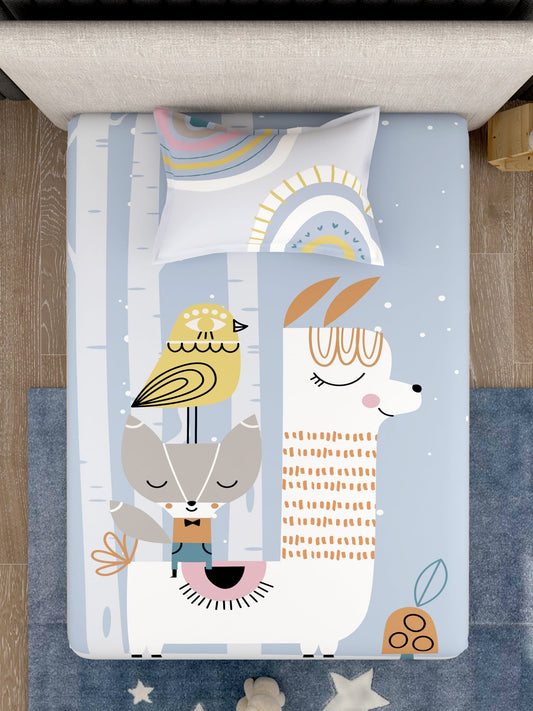 Kids 100% Cotton Single Bedsheet Set
