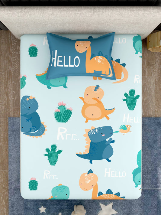 Kids 100% Cotton Single Bedsheet Set