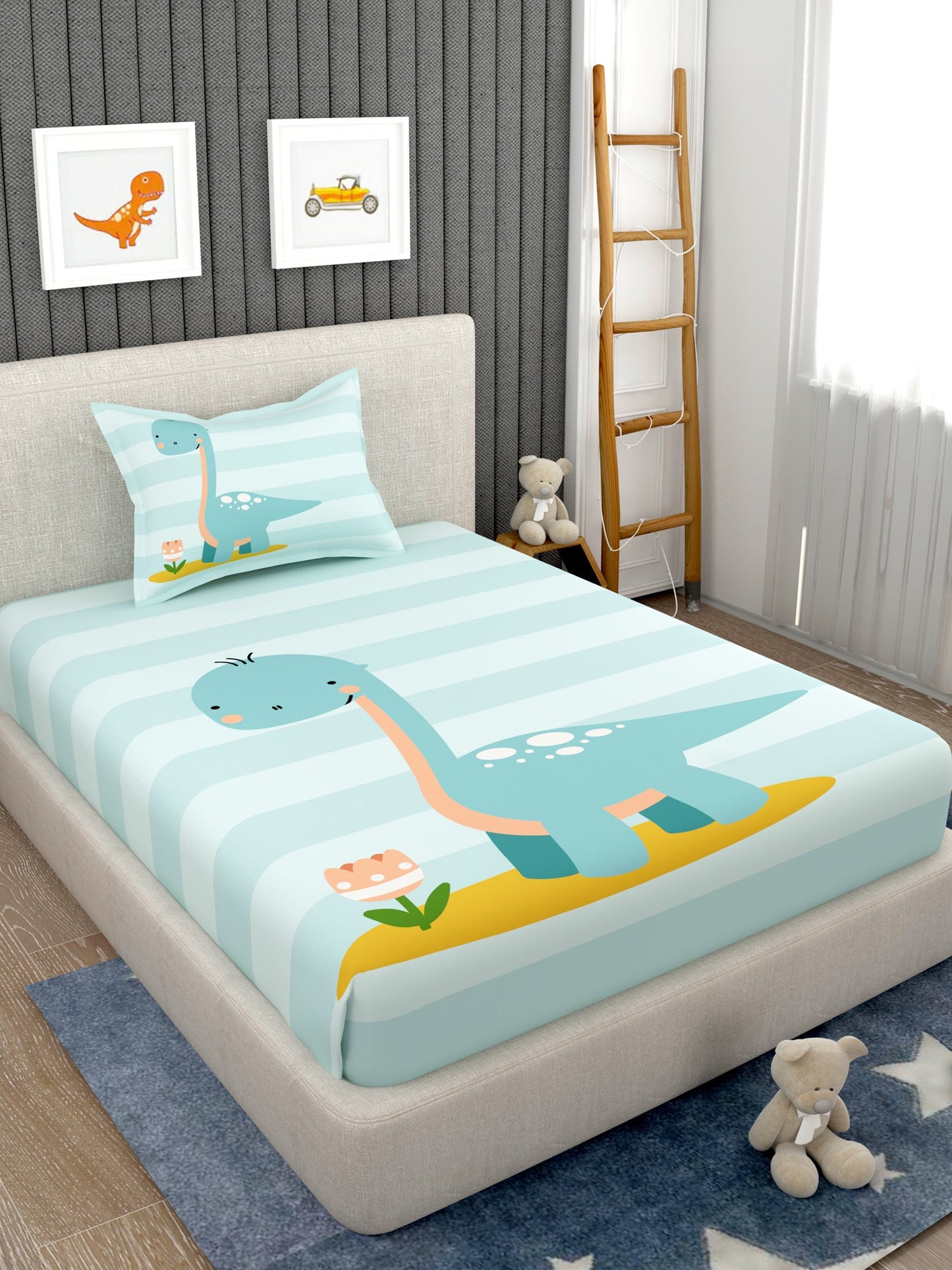 Kids 100% Cotton Single Bedsheet Set