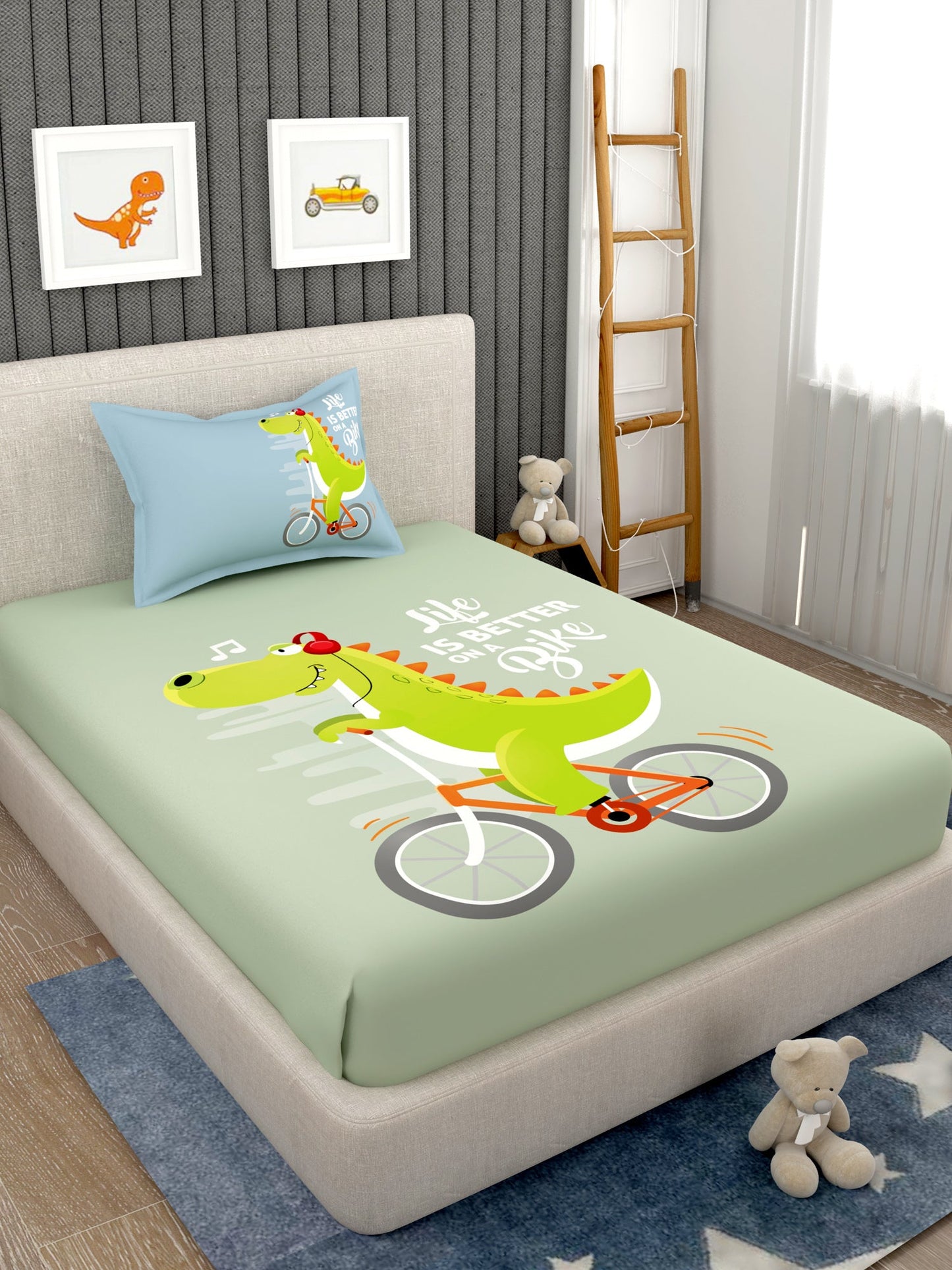 Kids 100% Cotton Single Bedsheet Set
