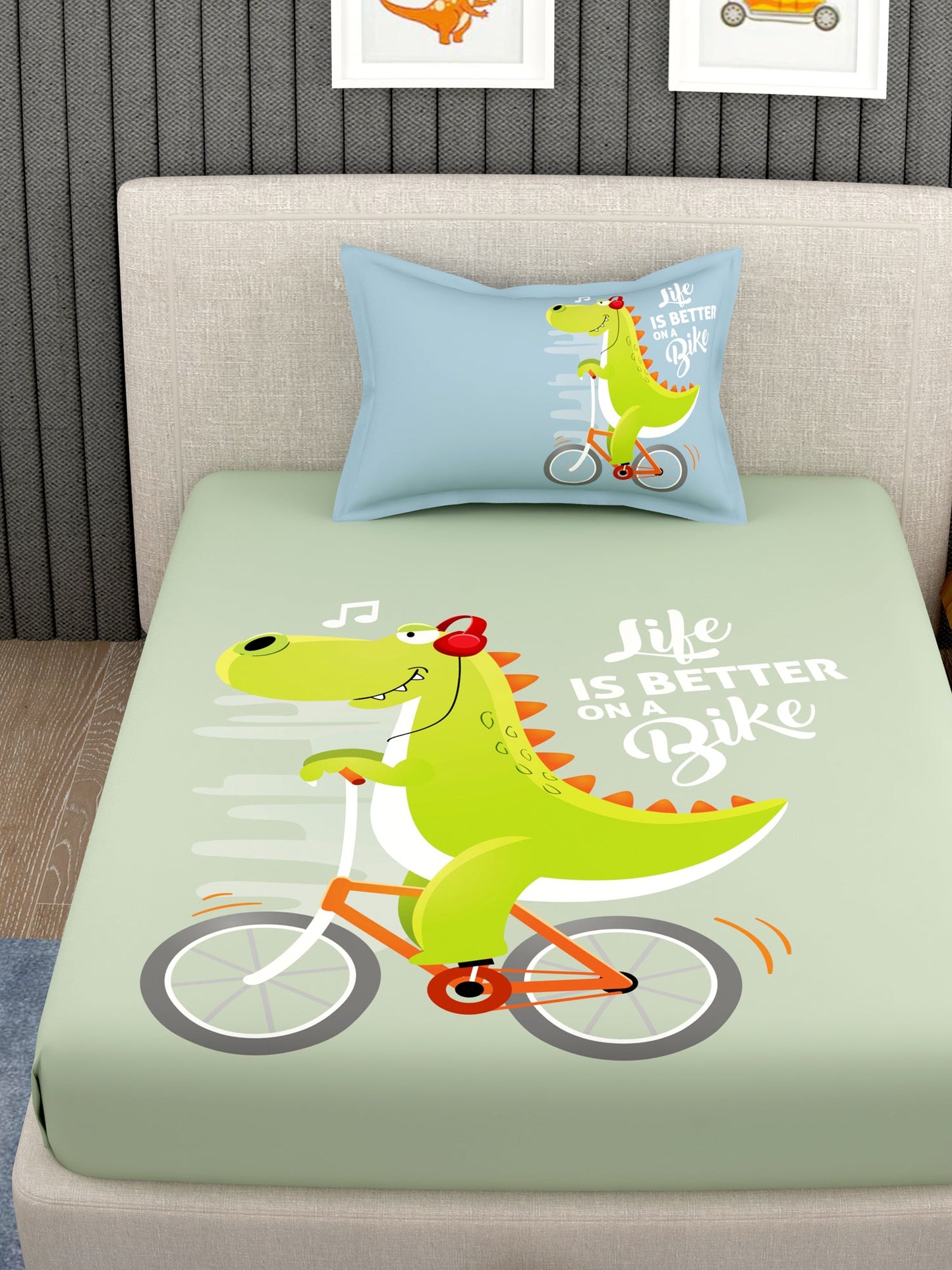 Kids 100% Cotton Single Bedsheet Set